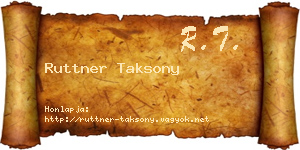 Ruttner Taksony névjegykártya
